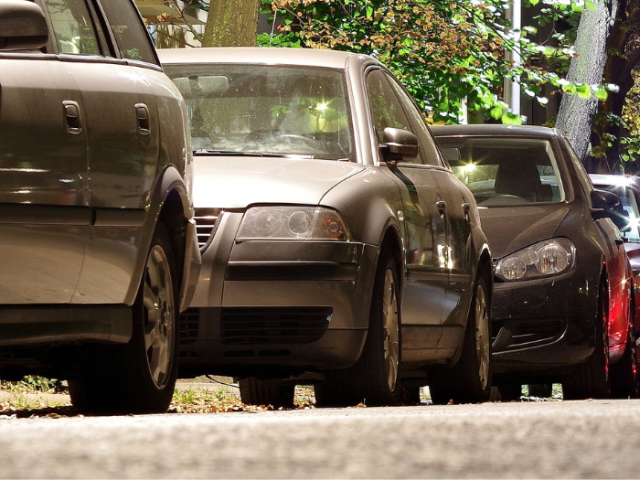 A picture of parked cars