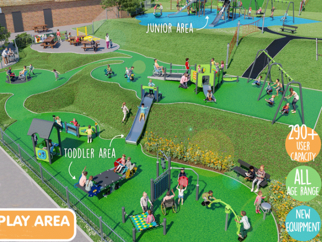 Illustration of the plans for the new play facilities in Carden Park