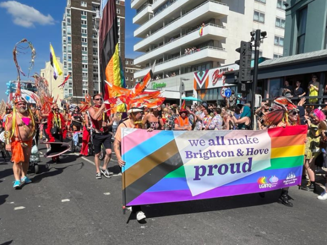 Members of the council's LGBTQ Workers Forum in the Pride Communtiy Parade 2022