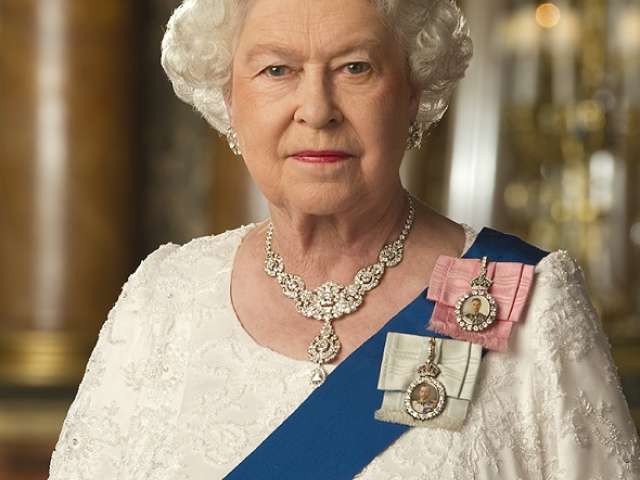 A portrait photo of Her Majesty The Queen