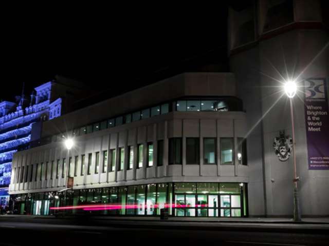 Brighton Centre conference centre at night