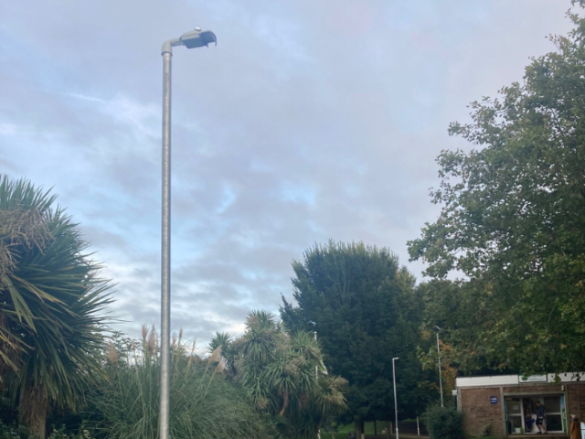 Photo of one of the new wildlife-friendly lighting columns in St Ann's Well Gardens in Hove