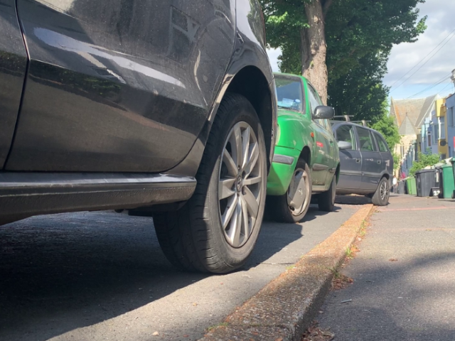 cars parked on a pavement