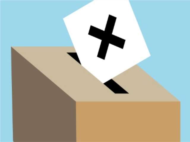 Image of ballot box with vote being cast