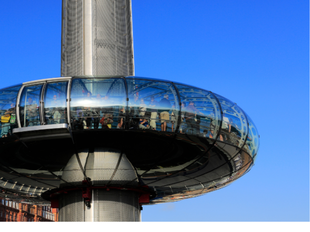 The glass pod of the Brighton i360