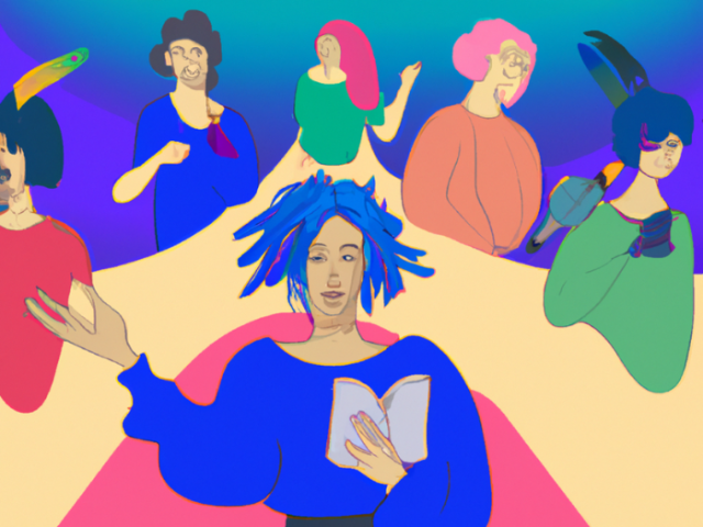 Socially Engaged Art Salon (SEAS) colourful illustrated graphic of people for LGBT+ History Month 