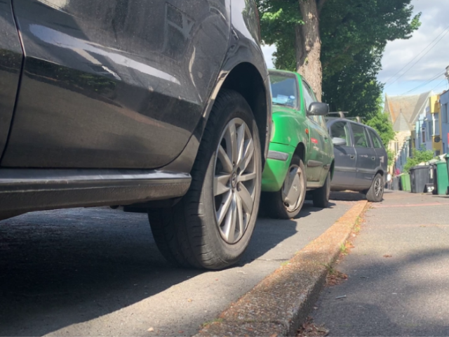 cars parked on a pavement