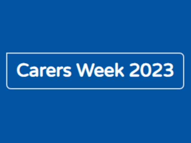 Image of boxed logo with the text Carers Week 2023