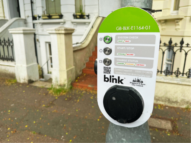 An electric vehicle charging point