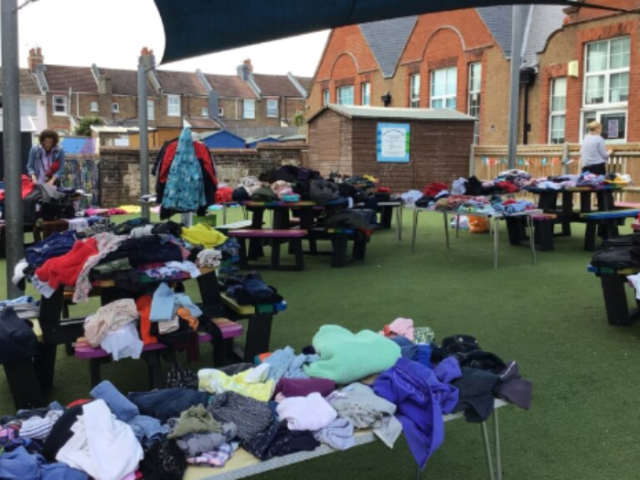 A photo of the clothes swap at West Hove Infants School