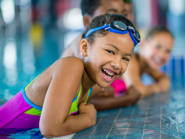 Young girl in a swimming pool