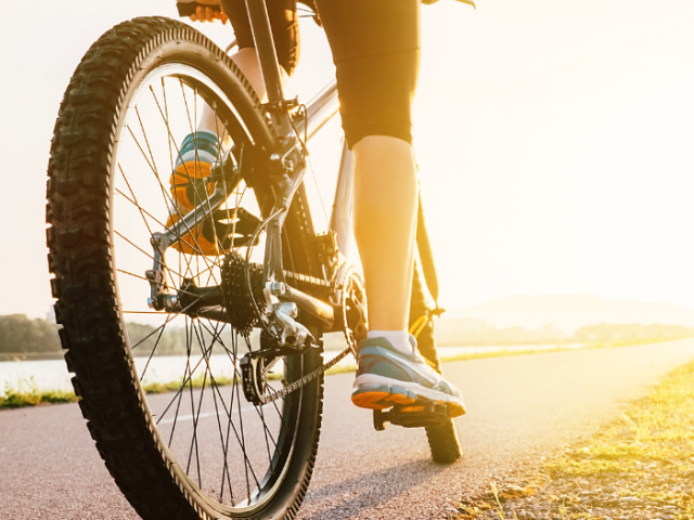 a person cycling