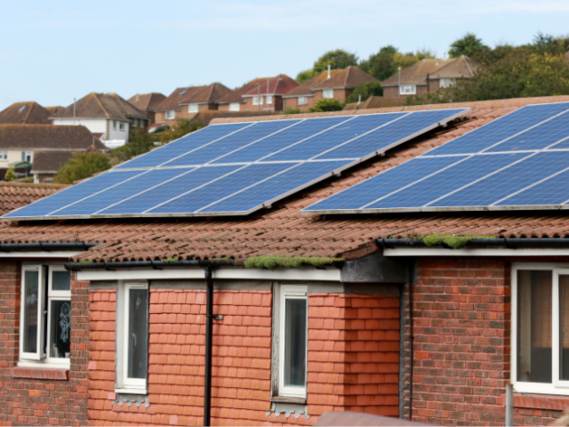 Photo of solar panels fitted to a council home in Brighton & Hove