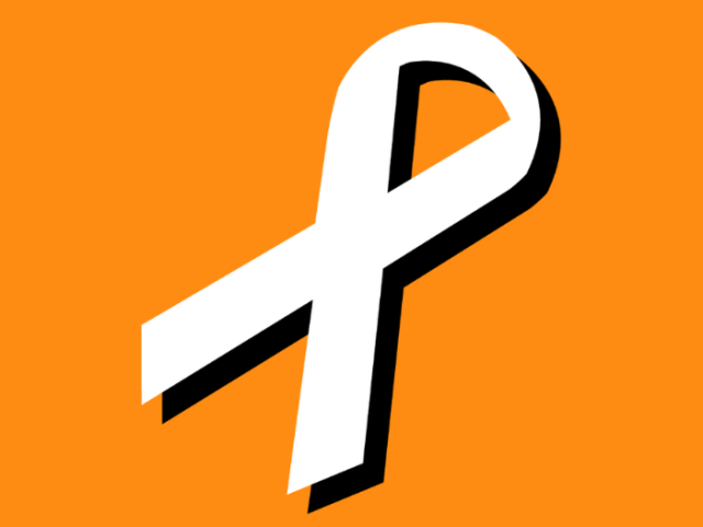 White Ribbon Day graphic on an orange brackground