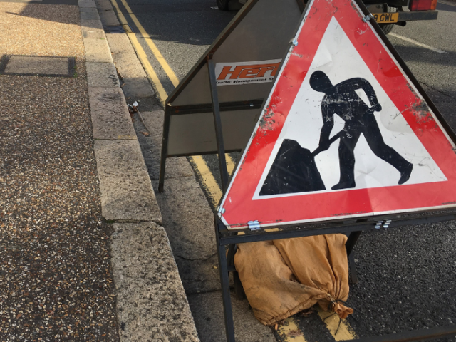 a picture of a roadworks sign