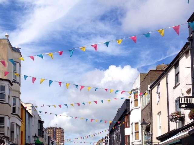 Picture of bunting in the North Laine
