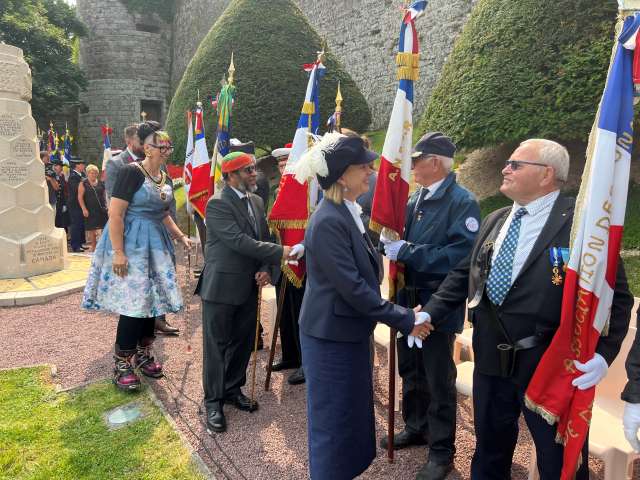 The mayor of Brighton & Hove at a ceremony in France.