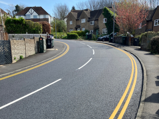 resurfaced road layout.