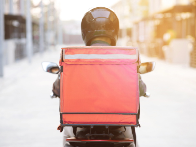 an image of a delivery motorbike