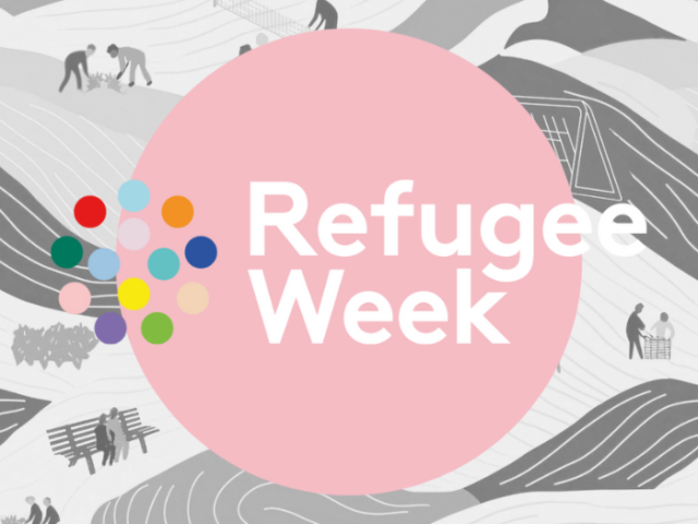 The image shows the colourful Refugee Week logo.
