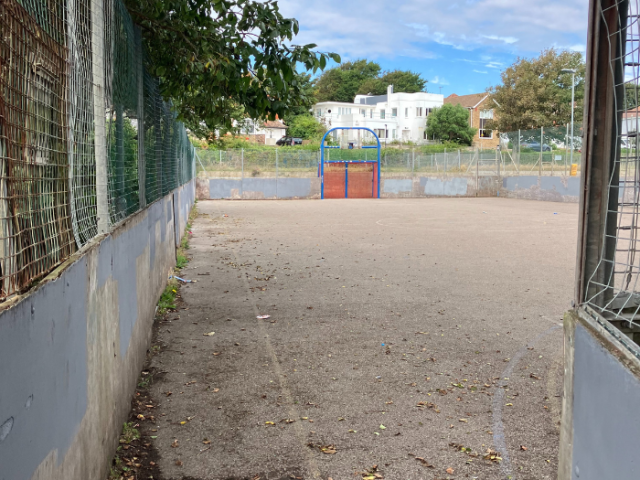 Saltdean multi-use play area before renovation work starts