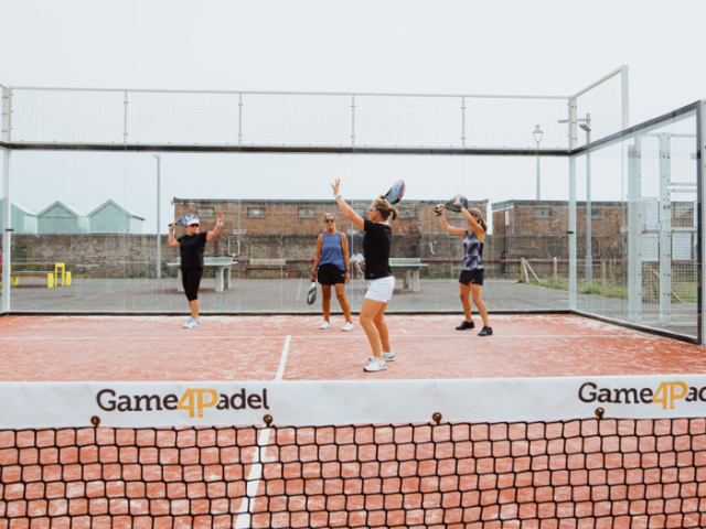 Picture of one of the new outdoor padel courts at Hove Beach Park
