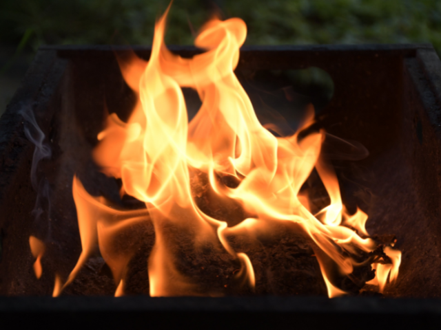 A photograph of a fire