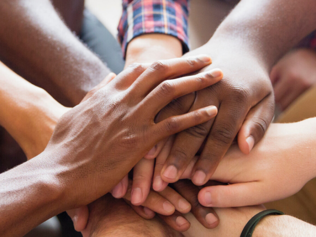 Image showing hands reaching together