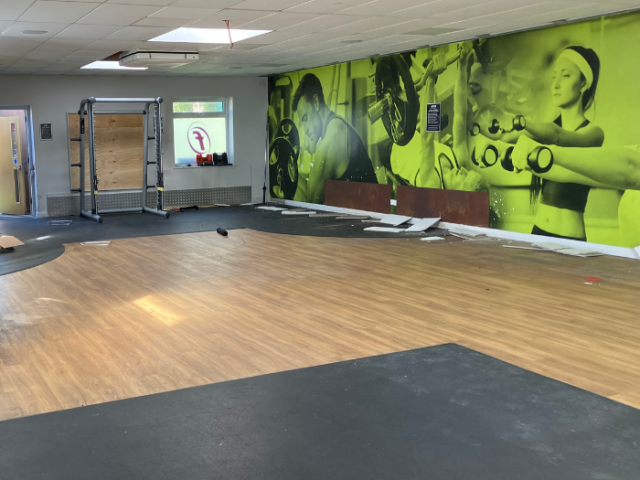 Picture of the empty gym at Portslade Leisure Centre before refurbishment work started