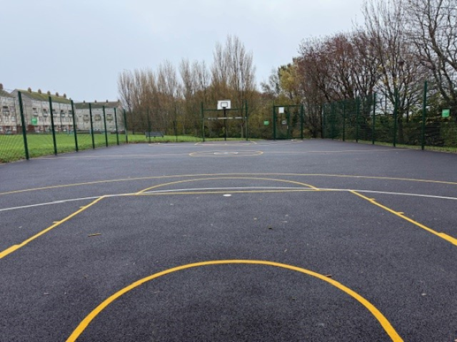 The recycled Multi Use Games Area at Hangleton