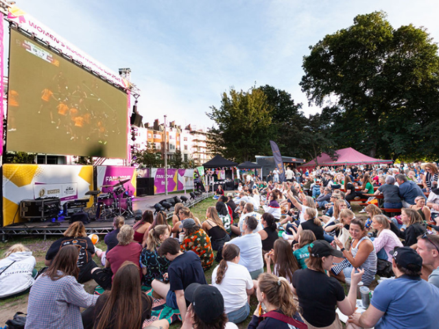 Picture of the Women's Rugby World Cup Fan Zone in Victoria Gardens