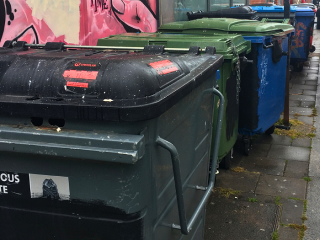 Four bins in a row.