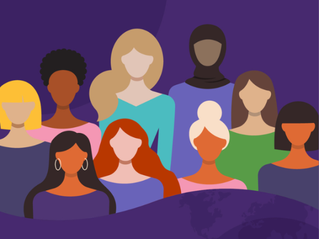 Agraphic showing women of different ethnicities.