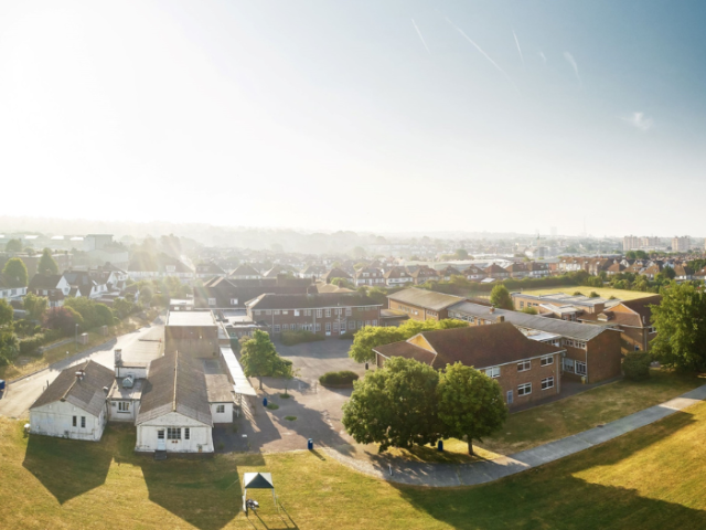 A panorama of Hove Park School