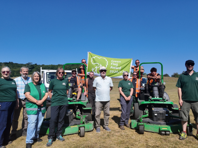 Parks staff and volunteers proudly fly the Green Flag in Stanmer Park