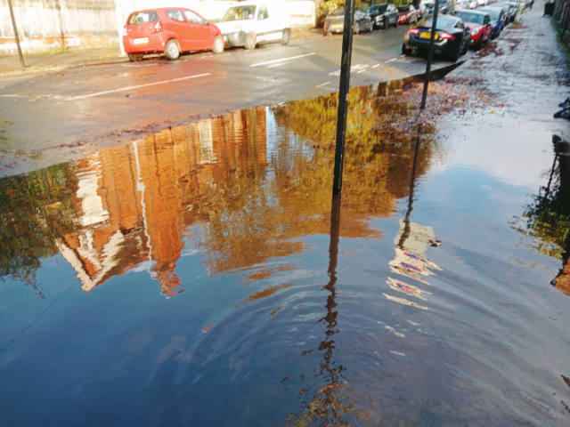 Flooding on a road