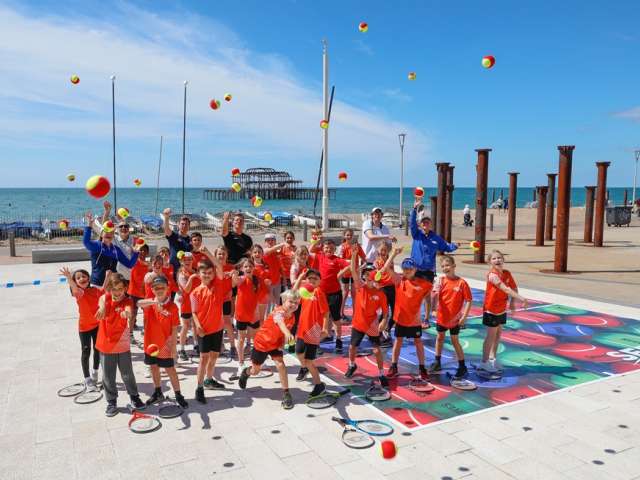 Children's tennis session at i360
