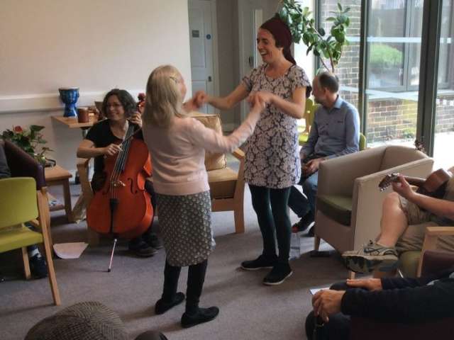 Two people dancing