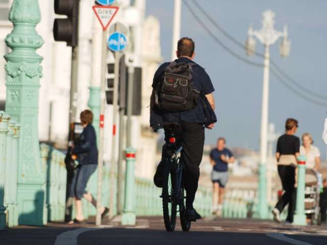 Cycling on the seafront