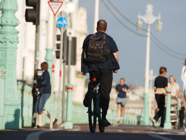 Cycling on the seafront
