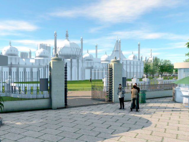 The new proposed boundary railings and entrance from the Old Steine