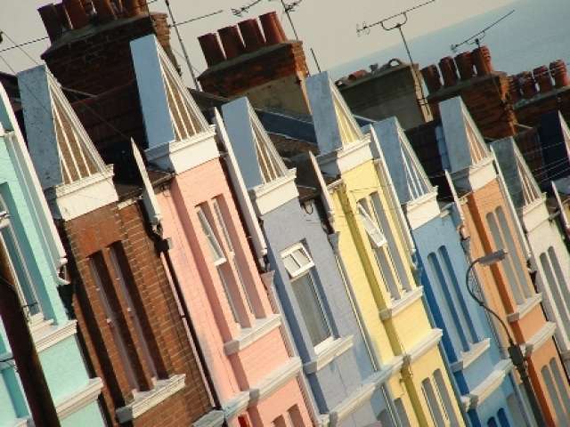 Street of terraced houses