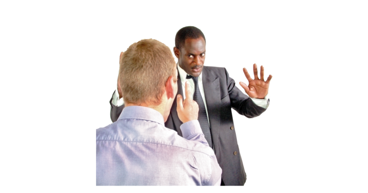 Two people arguing. 