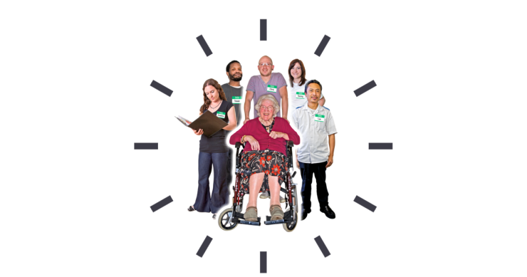 A group of people of different ages and abilities.