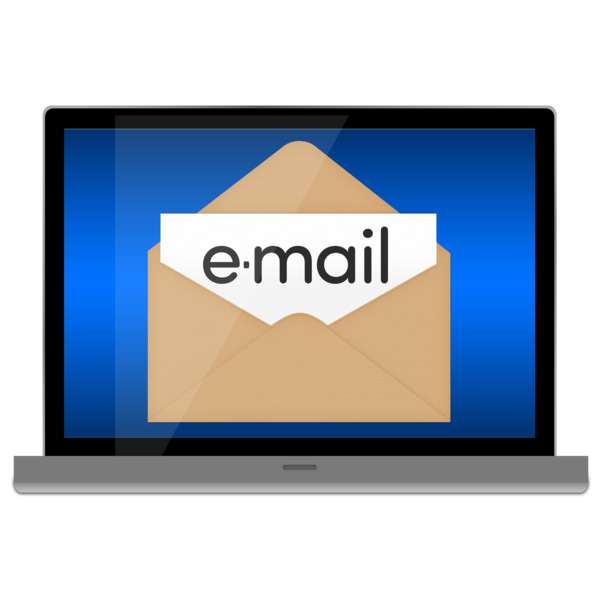 Laptop with image of email.