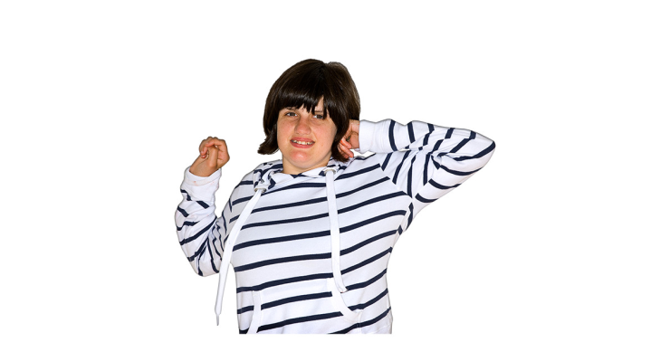 Young woman stretching.