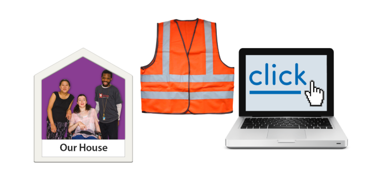 Our house. Orange safety vest.. Website.