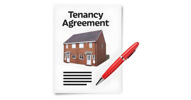 A tenancy agreement file with a pen