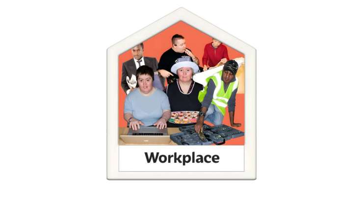 Six people wearing different clothes representing different types of jobs. 