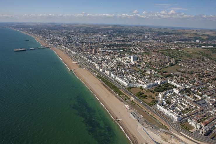 Overhead view of Brighton & Hove.